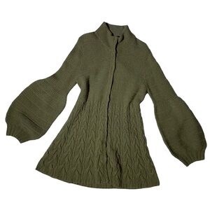 Boho Long Knit Balloon Sleeve Caardigan
